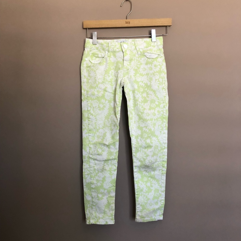 Green floral printed pants